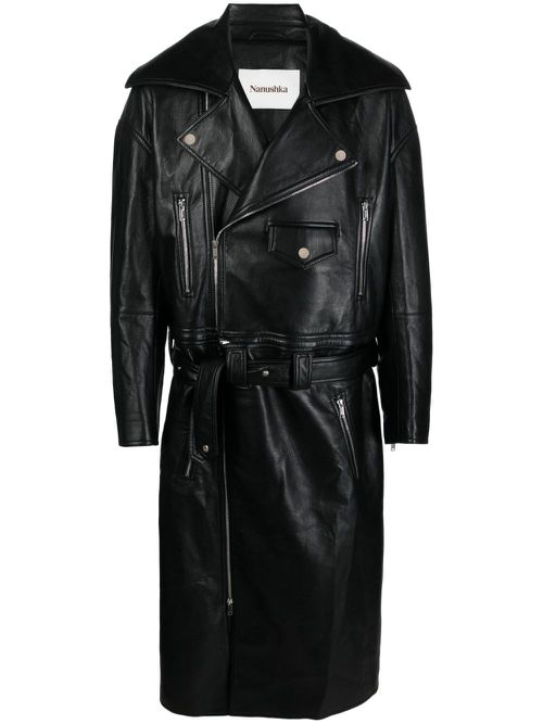 Ross convertible leather coat - Black