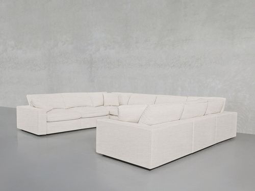 8-Seat Modular U-Sectional - Oatmeal Beige / Extra-Deep / Standard