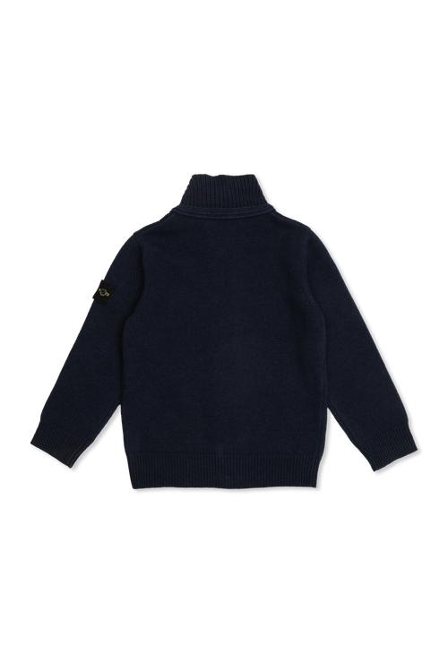 Cardigan With Logo Patch, Unisex, Navy Blue