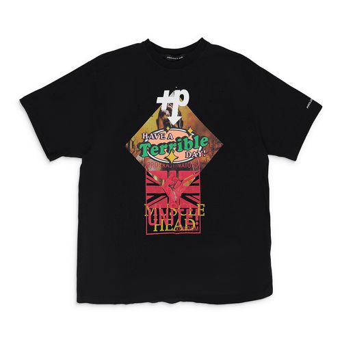 WASHED BLACK MIXED PRINTED VINTAGE T-SHIRT