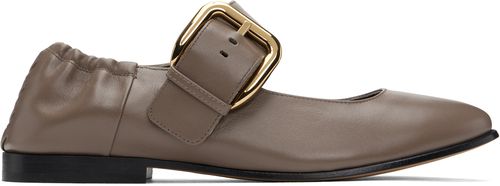 Bottega Veneta Taupe Astaire Mary-Jane Ballerina Flats