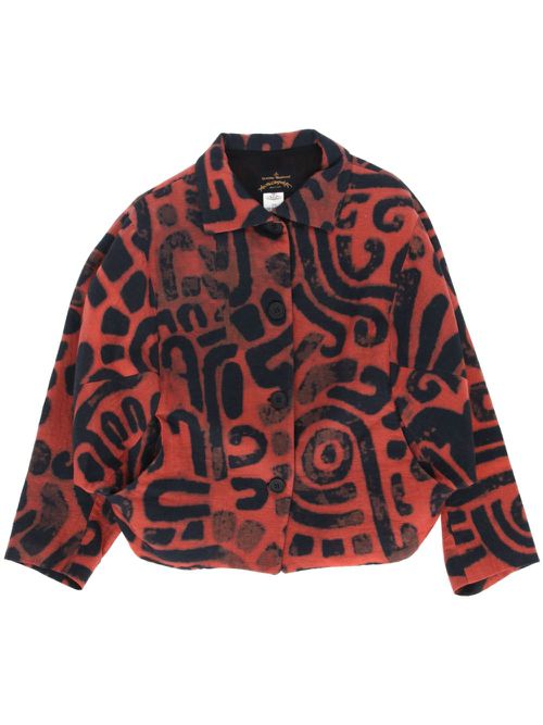 2014 abstract-print jacket - Orange