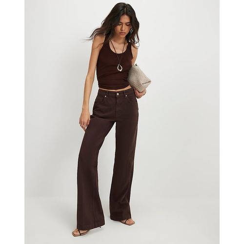 River Island Womens Bootcut Jeans Brown Mid Rise Cotton - 12 Regular