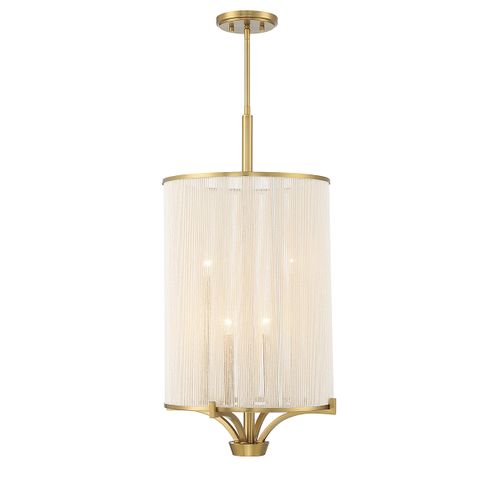 Warm Brass Four Light Chandelier from the Wynwood Collection
