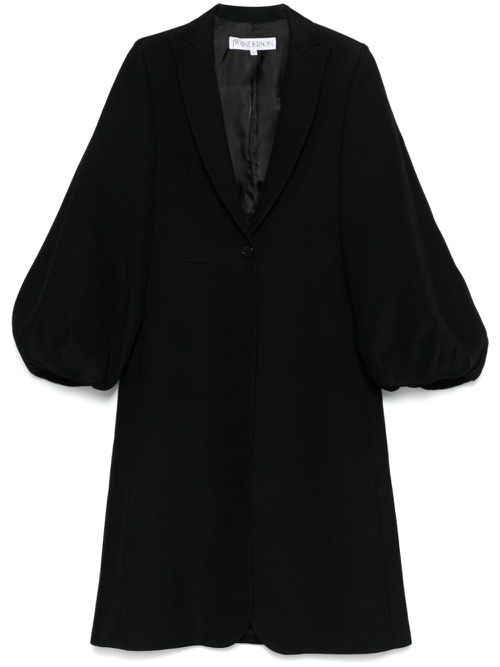 Balloon-sleeve coat - Black