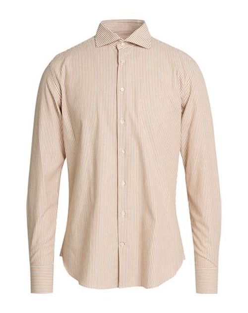 Man Shirt Camel Size 17 Cotton