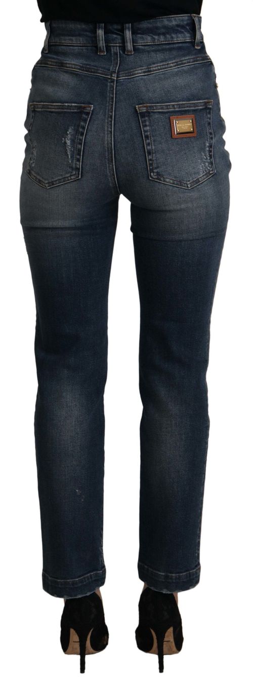 High-Waist Skinny Denim Jeans — Blue