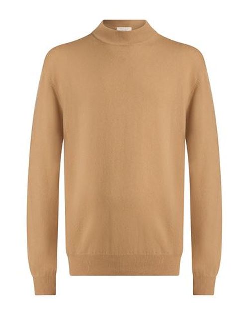 Man Turtleneck Camel Size XL Merino Wool