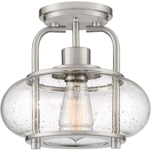 Trilogy 1-Light Semi-Flush Mount in Brushed Nicke