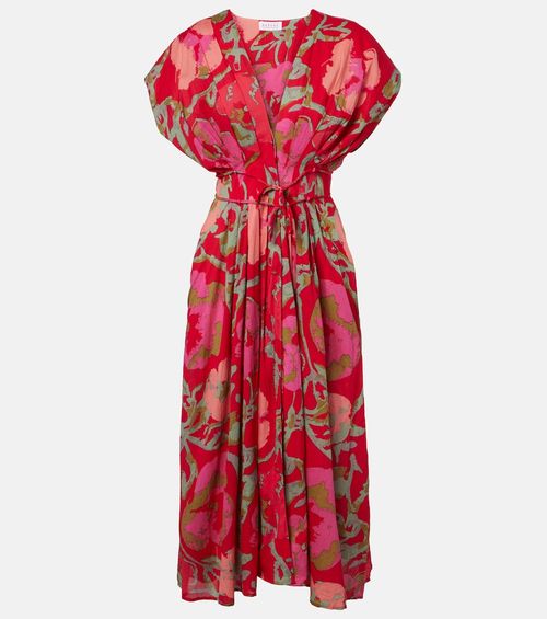 Leilani printed cotton midi dress