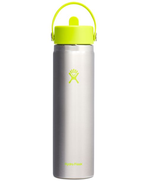 Limited Edition 24-Oz. Stainless Steel Wide Mouth Flex Straw Bottle - Lime