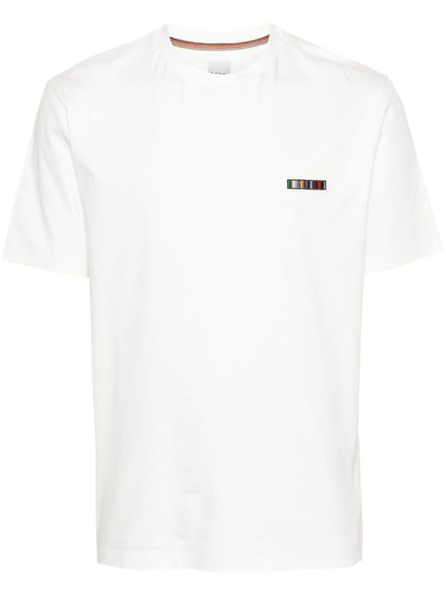Logo-embroidered cotton T-shirt - White