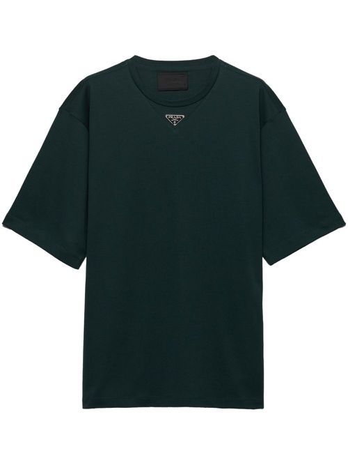 Triangle logo cotton t-shirt - Green