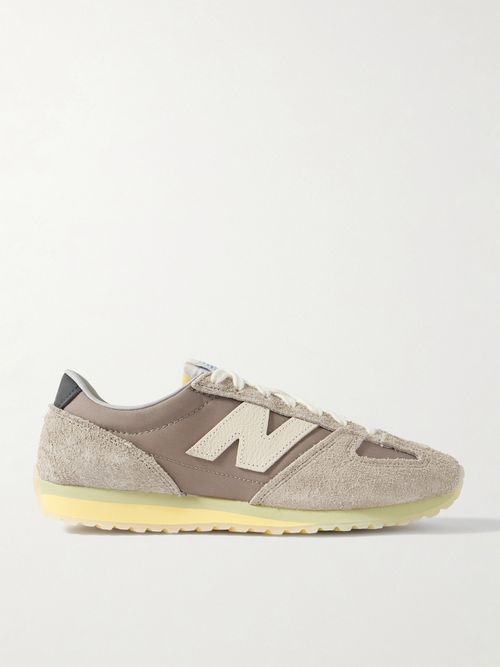 471 Suede- And Leather-trimmed Canvas Sneakers - Taupe