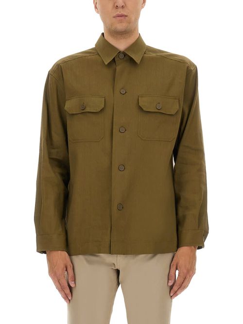 Stretch Linen And Viscose Shirt