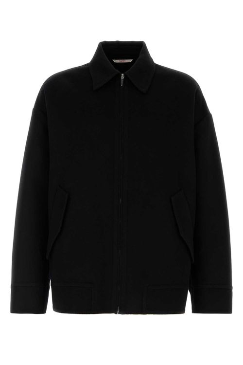 Black Wool Blend Oversize Jacket
