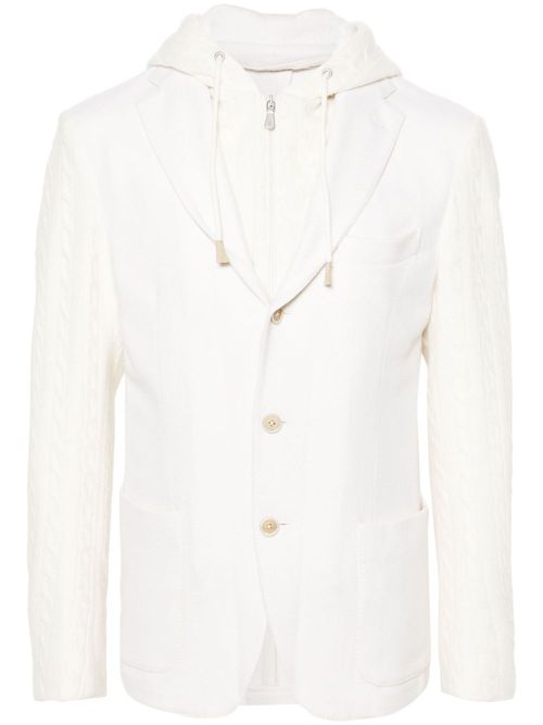 Panelled-design jacket - White