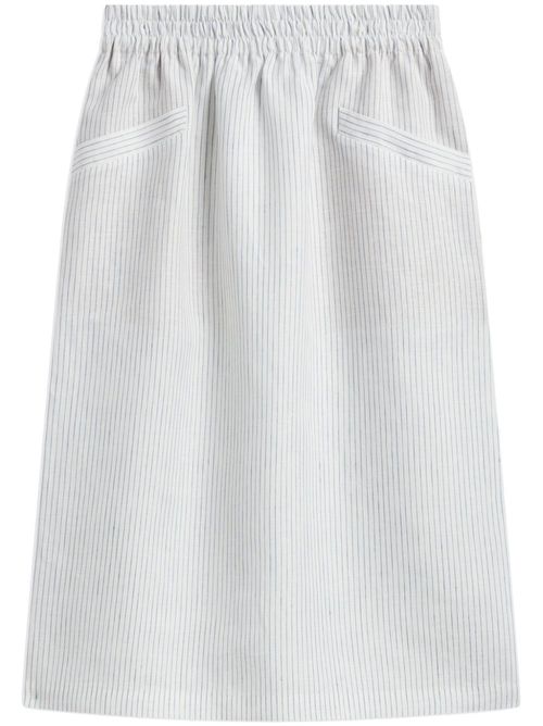 Striped midi skirt - White