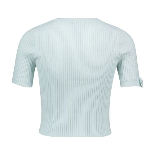 Buckle-Cuff Ribbed Viscose T-Shirt — mint