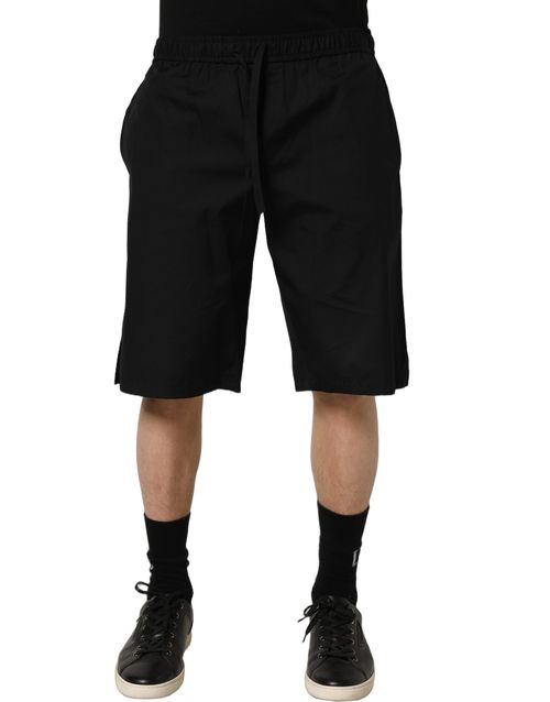 Cotton Sweatshorts Bermuda Shorts — Black