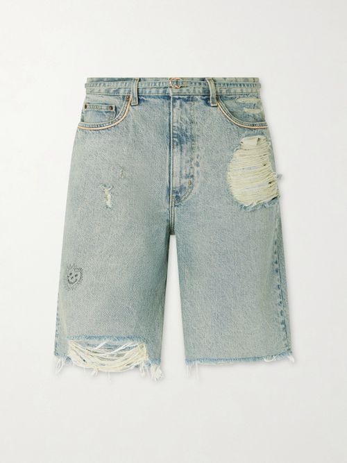 Good Good Times Distressed Denim Shorts