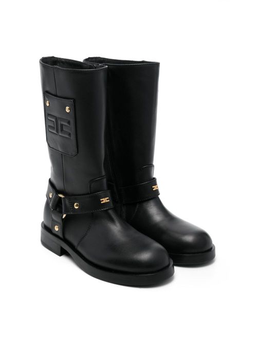 Logo-embossed boots - Black
