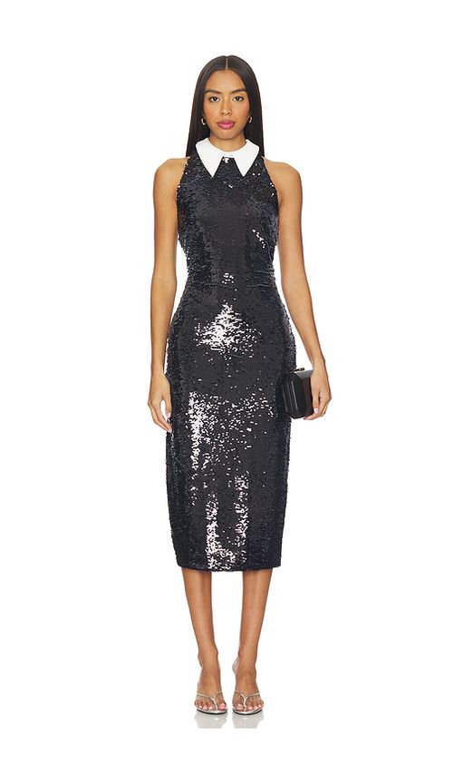 L'AGENCE Lilith Sequin Poplin Dress in Black & White Contrast. 8 also , 2