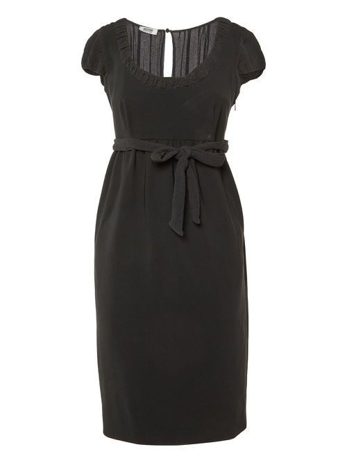 Cap-sleeve midi dress - Black