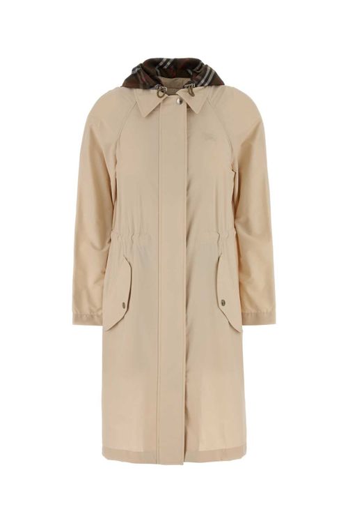 Stretch Nylon Coat — Beige