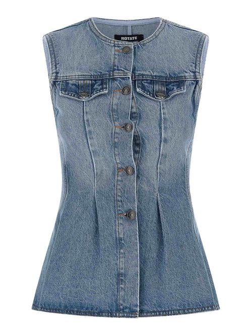 Flared Denim Top