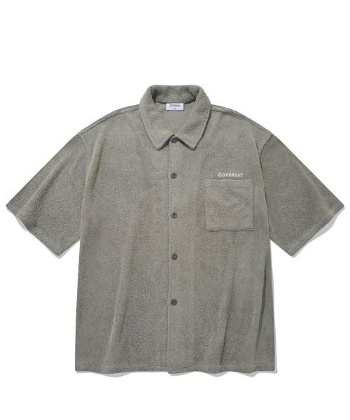 Terry open collar shirt grey 