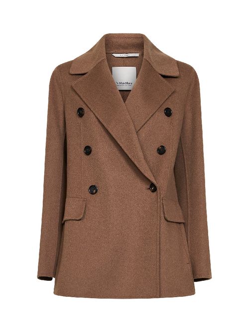 Double-Breasted Virgin Wool Coat — Camel