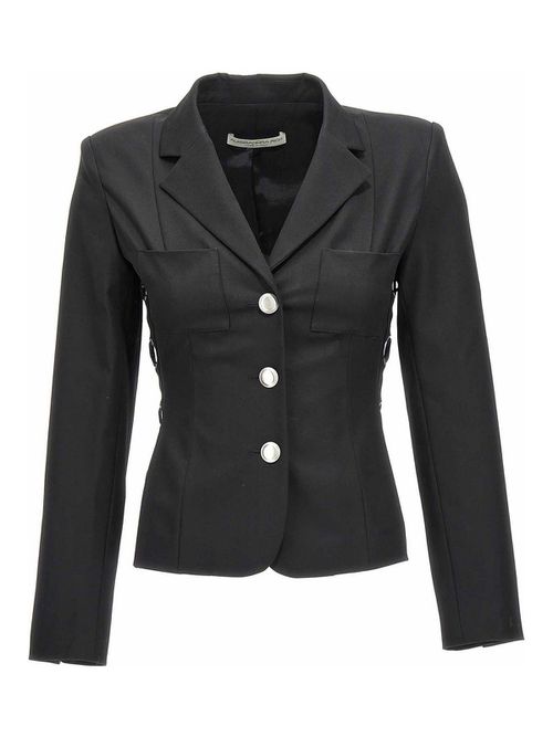 Single breast lace-up blazer jacket