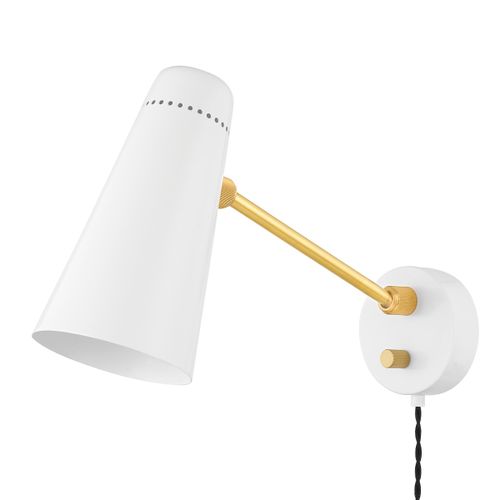Alex 1-Light Portable Wall Sconce in Aged Bra