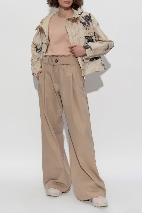 Trousers With Wide Legs, Women's, Beige