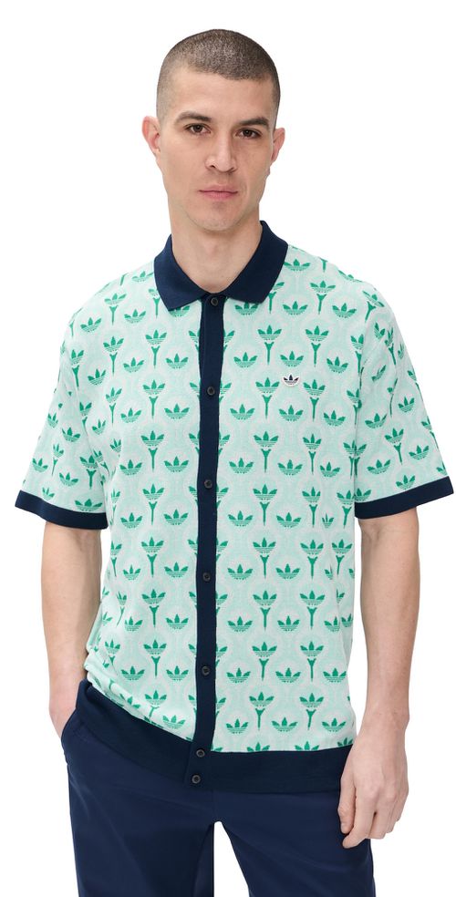 Originals Knit Polo White/Clear Mint/Court Green