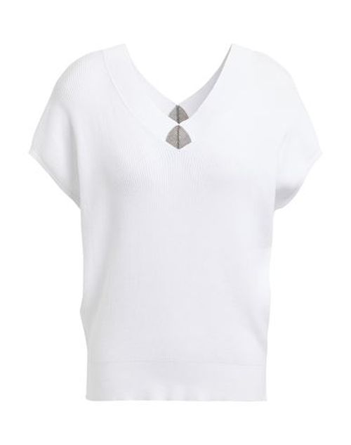 Woman Sweater White Size 2 Cotton, Viscose