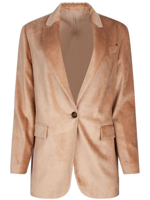 Velvet blazer - Neutrals