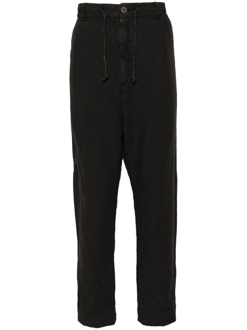 Linen straight trousers - Grey
