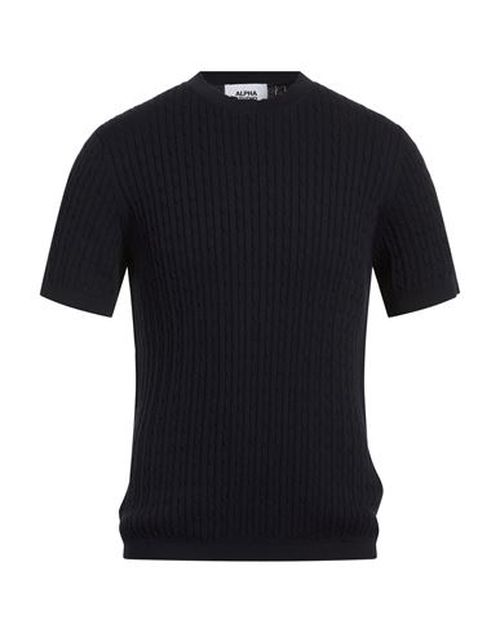 Man Sweater Midnight blue Size 40 Cotton