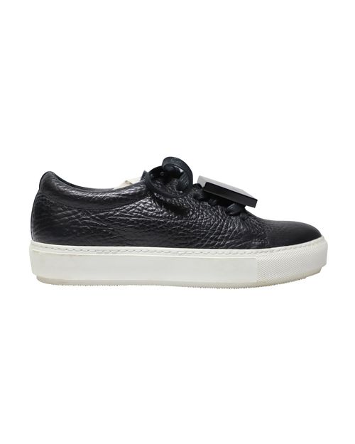 Adriana Low Top Sneakers in Black Calfskin Leather