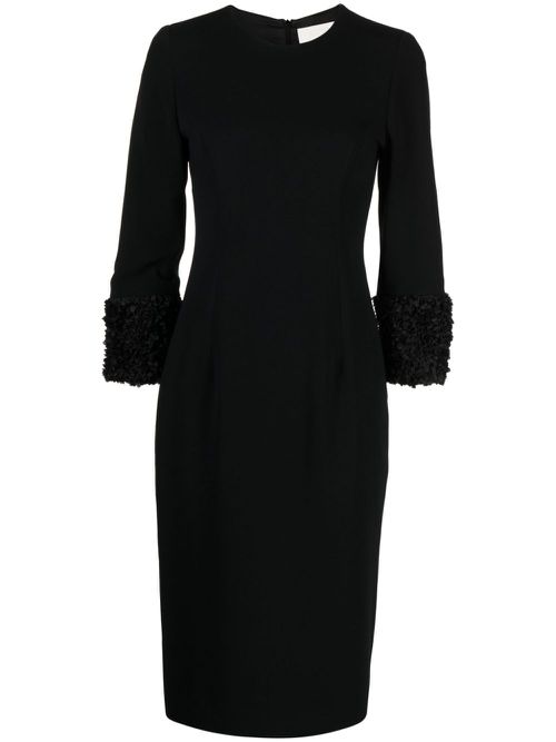 Sienna petal-trim dress - Black