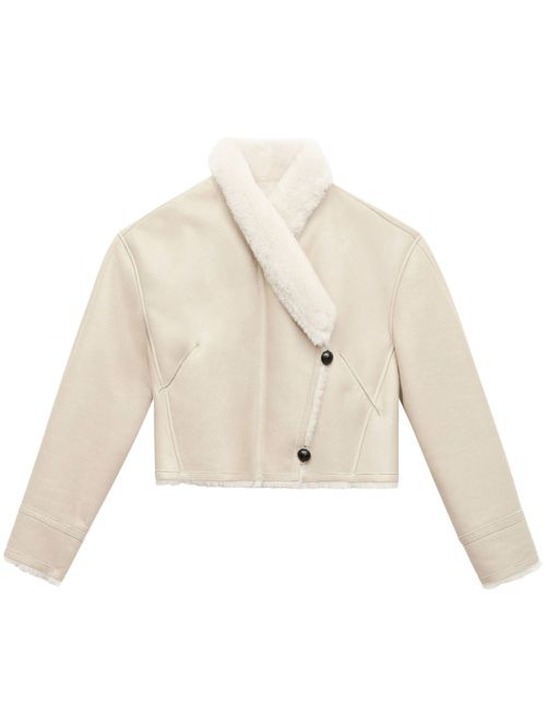 Shearling leather jacket - Neutrals