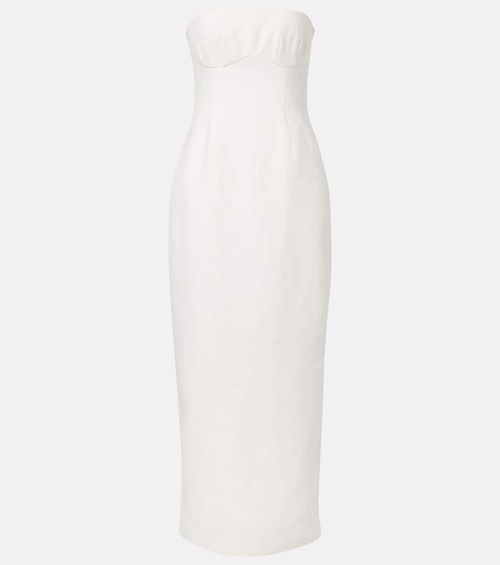 Evalita linen bustier maxi dress