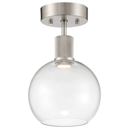 Brushed Steel LED Semi-Flush Mount from the Port Nine Burgundy Collection