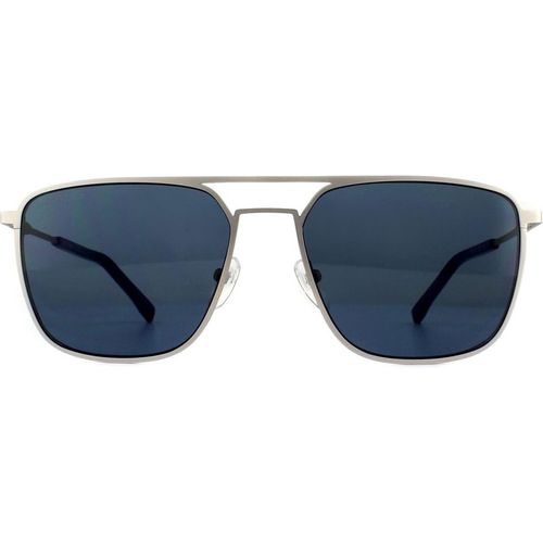 Lacoste Mens Aviator Matt Blue Sunglasses - Silver, Size: 57x17x140mm Metal - Size 57x17x140mm
