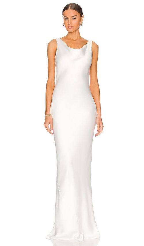 Norma Kamali Maria Gown in White. - L also in XS