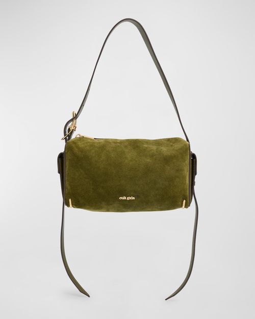 Natasha Zip Suede & Leather Shoulder Bag