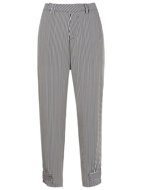 Vertical-stripe tapered trousers - Neutrals