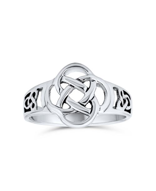 Best Friends Bff Love Knot Celtic Infinity Band Silver Ring Sterling - Silver c